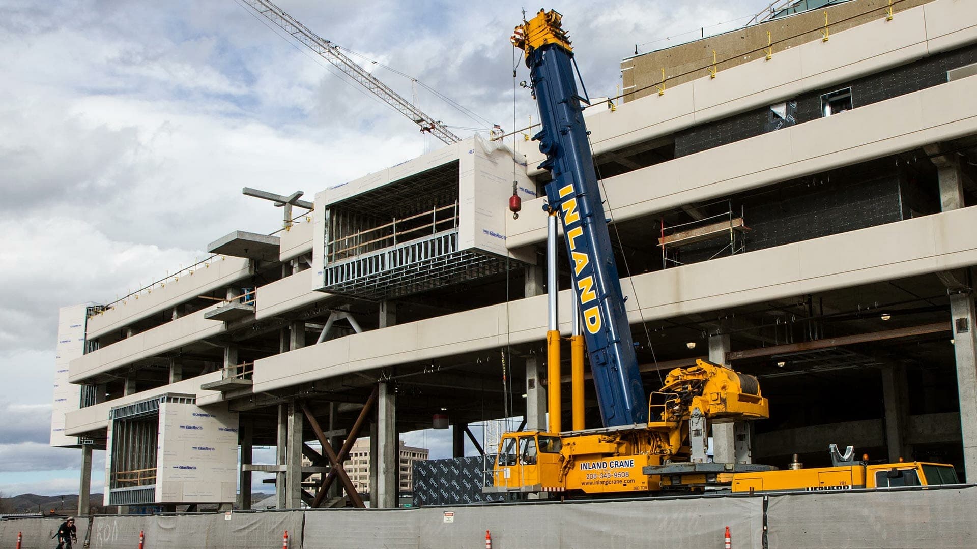 Construction cranes in downtown Boise